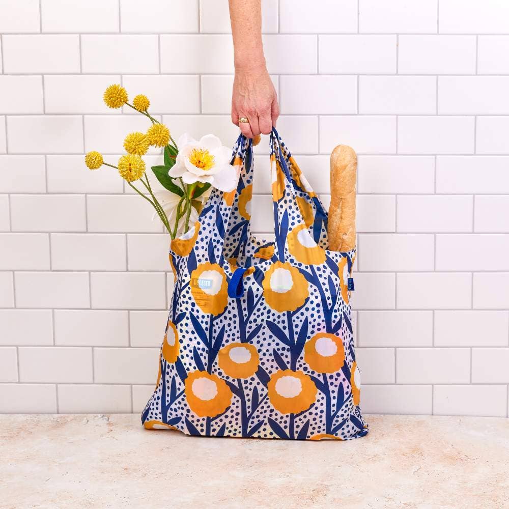 Reusable Shopping Bag - 19x24" Pocket Tote, Golden Glow Design